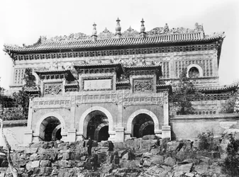 Ingången till den förbjudna staden i Peking, Kina, ca 1900